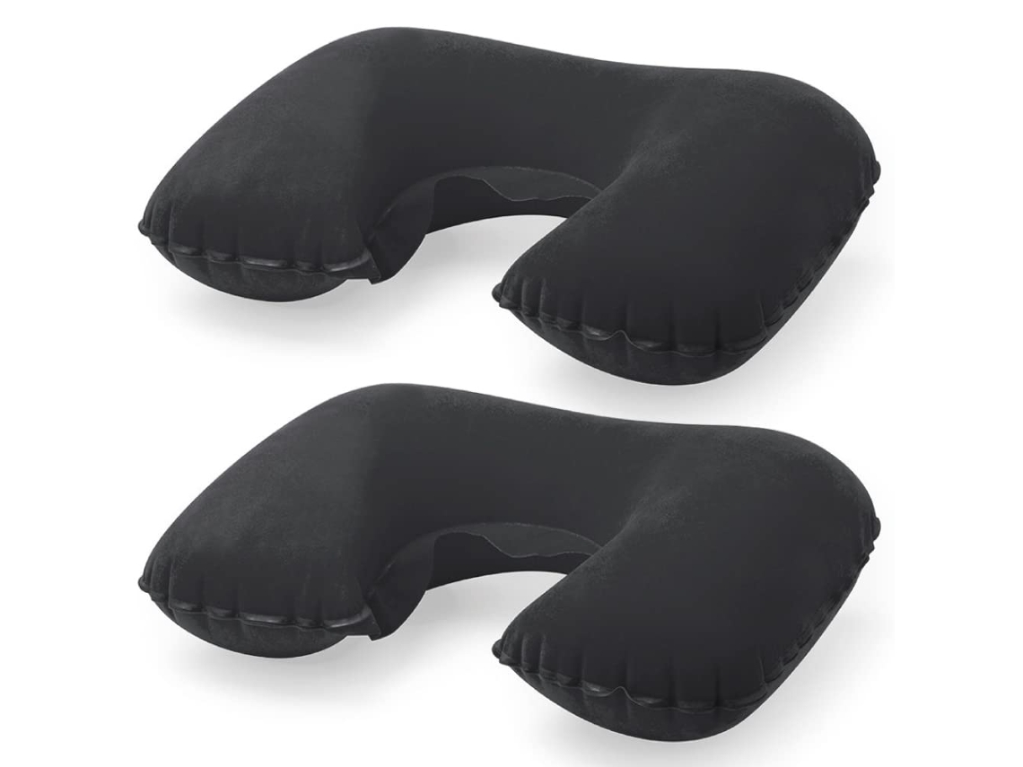 Lurelia Almofada De Viagem, Apoio Cervical, Preto, 36 X 24 Cm, 2 Unidades