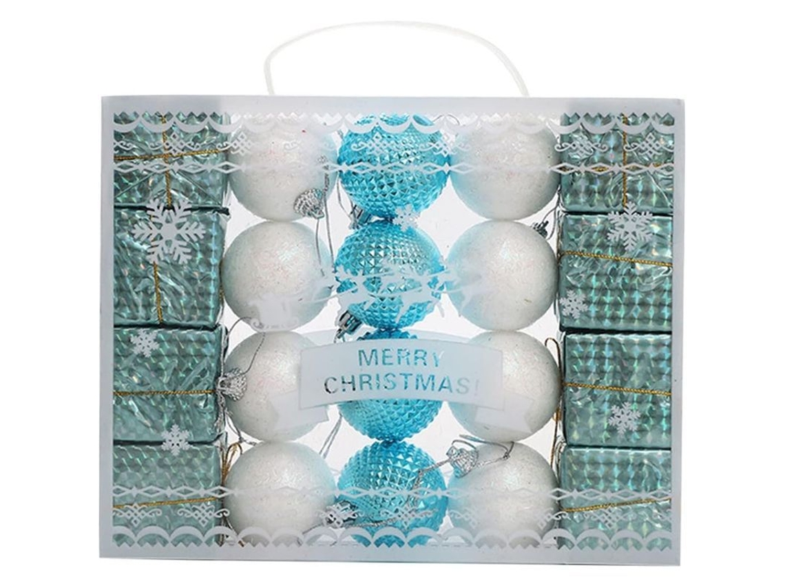 20 Peças Caixas De Presente Bolas De Decoração Para Árvore De Natal Cores Plástico 5cm