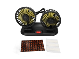 Ventilador Portátil 12v Para Carro Com Duas Cabeças