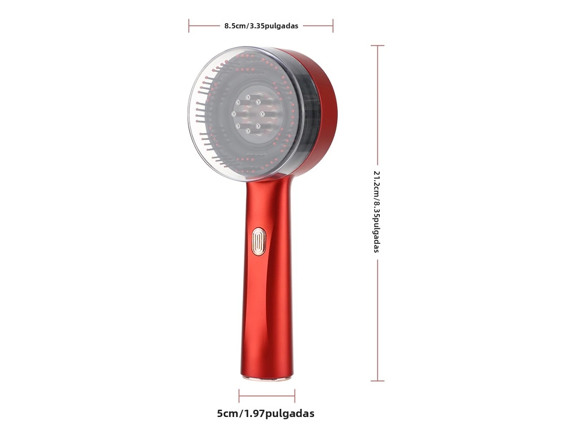 Pente de Massagem Capilar Infravermelho de 630nm, Aplicador Elétrico de Óleo para o Couro Cabeludo MDUG (vermelho)