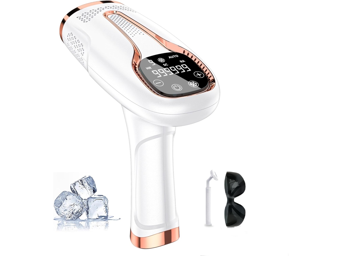 Aparelho de Depilação Ipl com 999999 Flashes, 5 Níveis de Intensidade e Modos Automático e Manual BISBISOUS (branco)