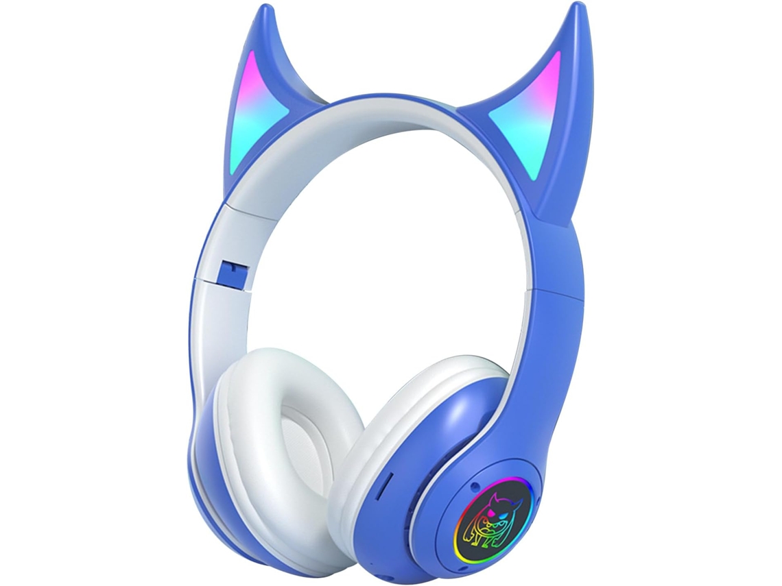 Fones De Ouvido Supra Auriculares Com Luzes Coloridas E Pulsantes Em Formato Orelhas Gato Mágicas