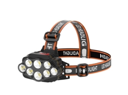 Lanterna De Cabeça Led Super Brilhante Com 8 Leds, Recarregável Via Usb, À Prova D'água E Ajustável, Ideal Para Camping, Pesca, Espeleologia