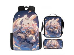 Mochila De Estudante 17 Polegadas - Conjunto 3 Peças Com Estojo E Lancheira Ideal Para Escola (estilo P)