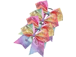 Conjunto de 4 laços de cabelo com glitter para meninas