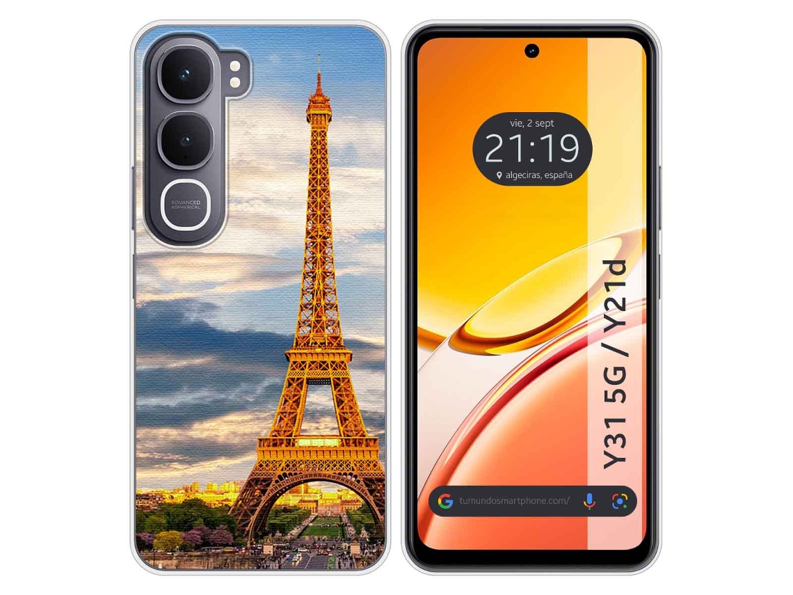 Capa Tumundosmartphone De Silicone Para Vivo Y31 5g / Y21d Com Estampas De Paris