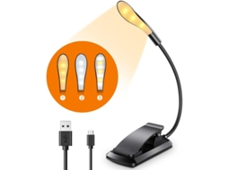 Personalize Sua Experiência De Leitura, Luz De Leitura Recarregável Âmbar, Pescoço De Ganso Flexível Garante Posicionamento Perfeito Para O Seu Confor