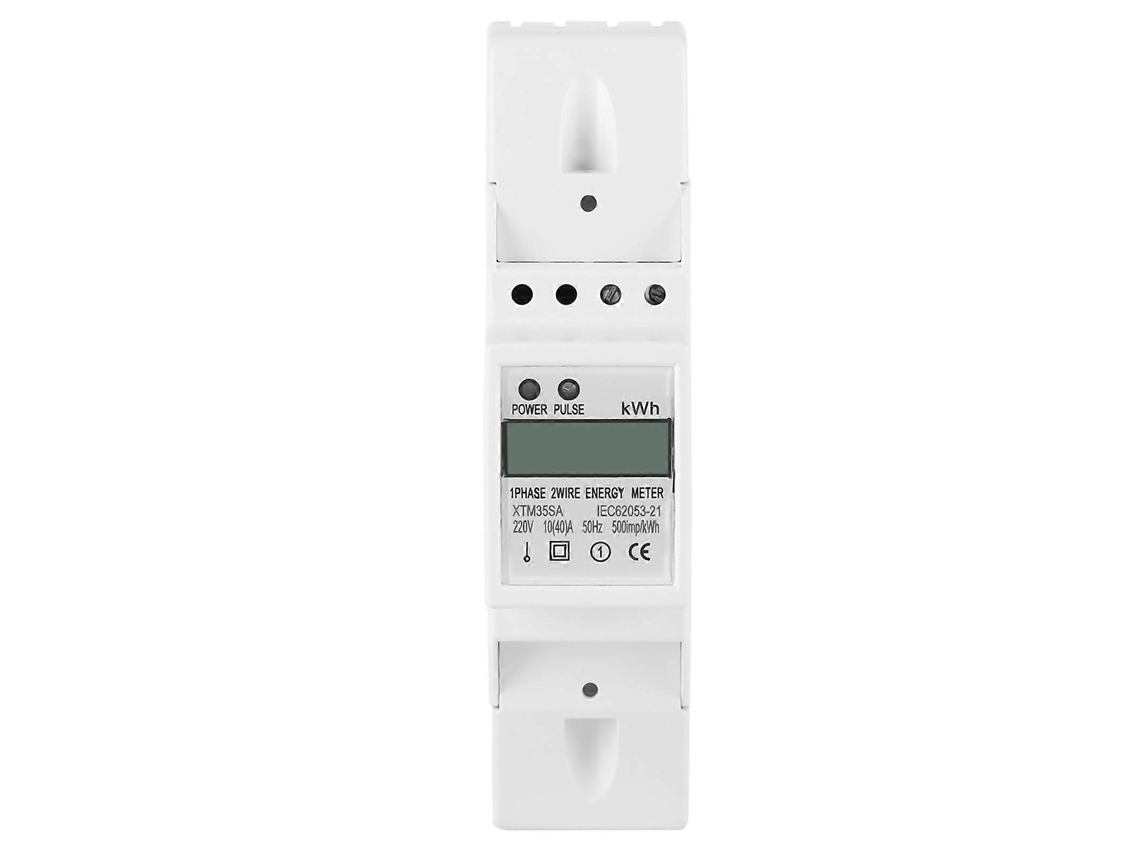 Medidor de eletricidade digital LCD monofásico, trilho DIN, 10-40A, medidor eletrônico de kWh Brilvibera