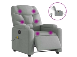 Electric Massage Recliner Chair, Electric Massage Recliner Chairs Vidaxl Cinzeto Tecido