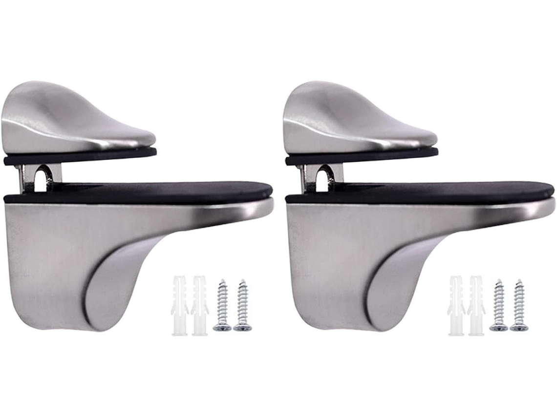 Suporte De Fixação Vidro Moderno E Ajustável Para Estante, Mesa De Cabeceira, Resistente E Fácil De Instalar Fixador