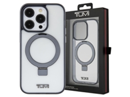 Capa Tumi Para Iphone 15 Pro Max 6.7 Hardcase Transparente Com Suporte De Anel