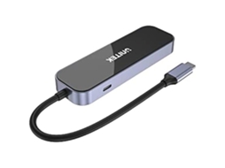 Hub Unitek USB C 3 portas USB A RJ45 HDMI 4K, fonte de alimentação PD100W Slowmoose