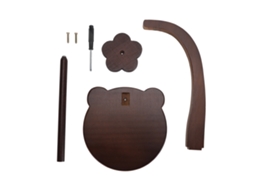 Suporte de Fio em Madeira Base Urso Giratória Crochê Cor Retro