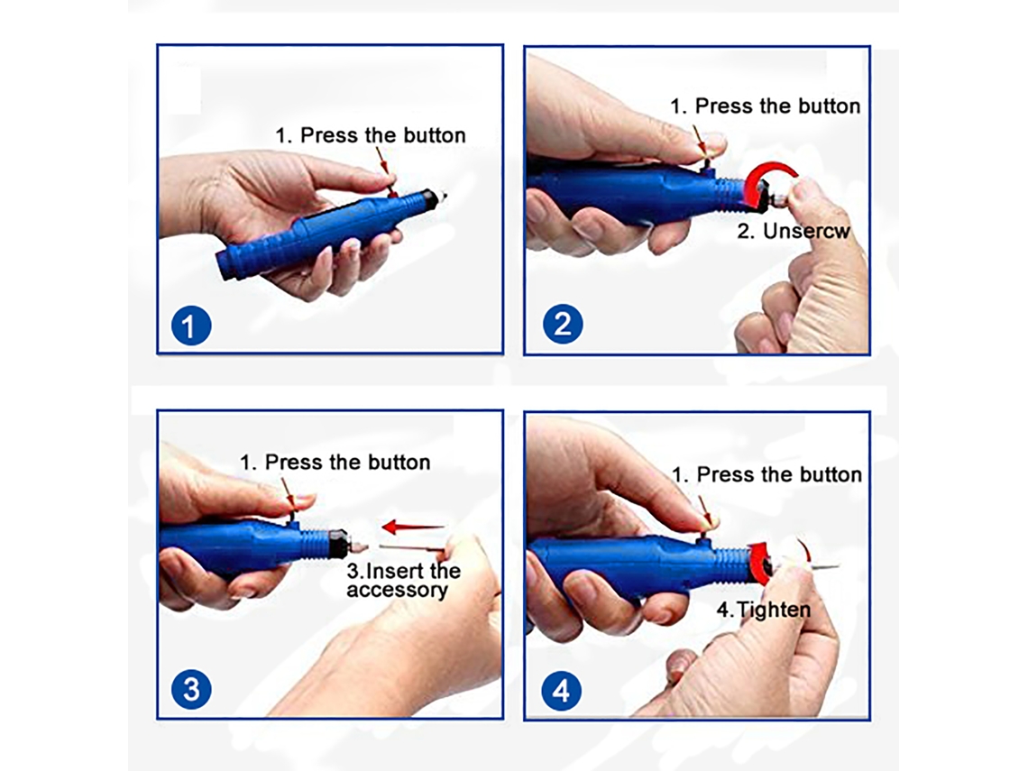 Máquina De Manicure Elétrica Com 12 Pontas De Lixa, Furadeira Para Unhas, Ferramenta De Polimento Azul