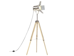 Vidaxl Candeeiro De Chão Tripé 140 Cm Madeira Mangueira Maciça