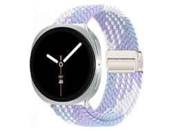 Pulseira Nova para Samsung Galaxy Watch8 Classic, Data Magnética, Revestimento Elástico em Nylon Trançado, Estilo