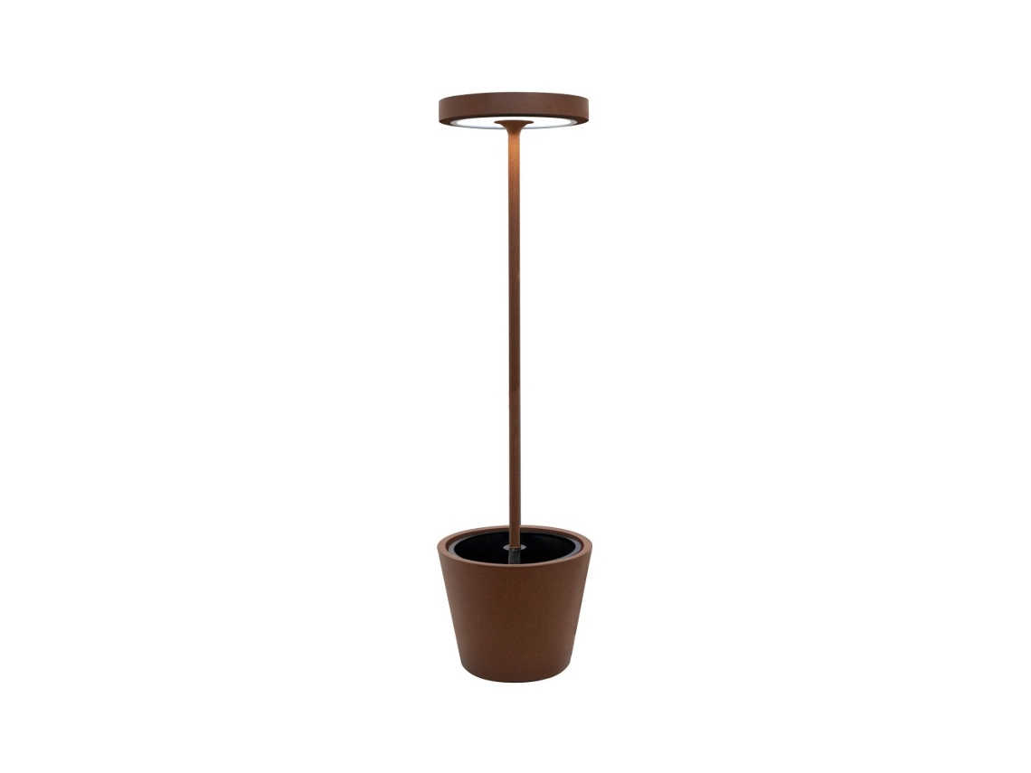 Poldina Reverso Solar L Corten Luminária De Chão Led Solar E Recarregável 11,7w Luminária De Chão Para Exterior E Interior H.156cm Zafferano