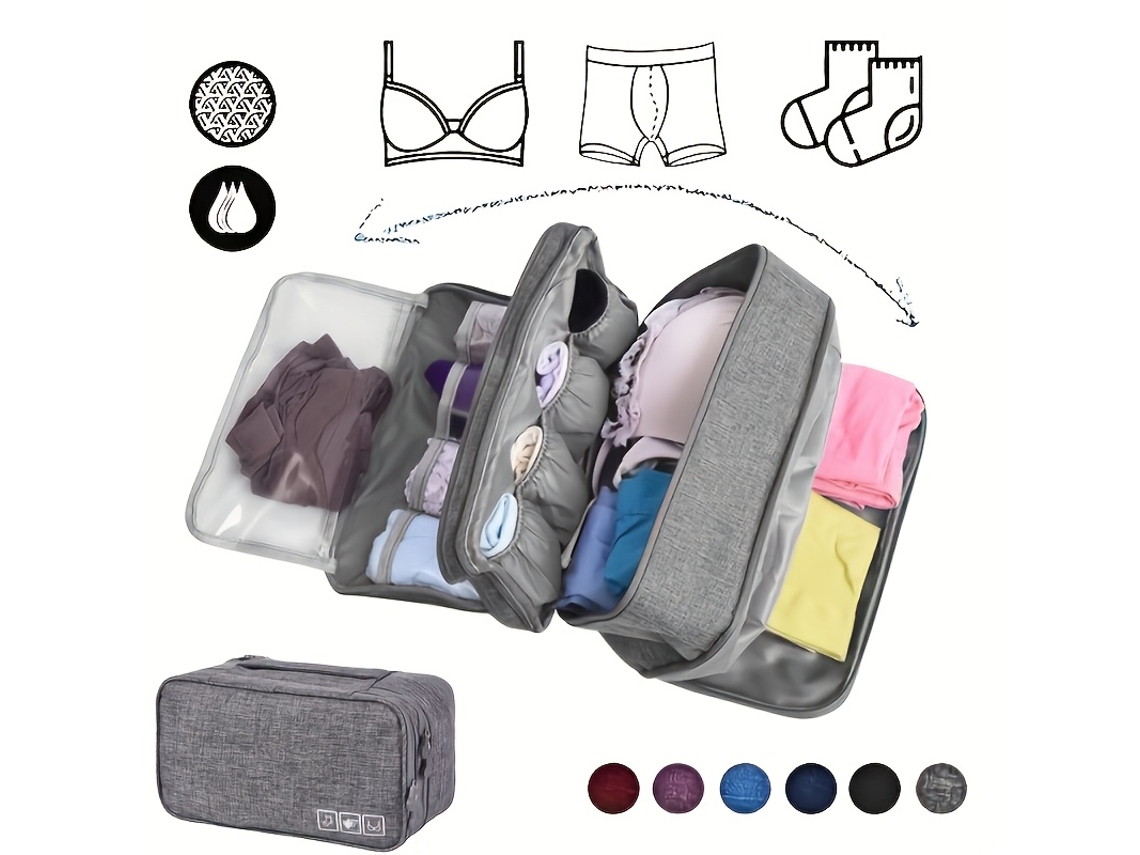 Bolsa com Zíper, Multifuncional, Impermeável, Branco, Preto, Cinza BRILVIBERA