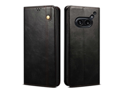 Capa Para Celular Em Couro Texturizado Com Cera De Óleo Crazy Horse Para Nothing Phone 2a