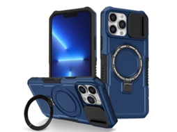 Capa Zruxe Compativel Com Iphone 13 Pro Max (sliding Camshield - Magsafe - Tpu Hybrid Pc - Azul Royal)