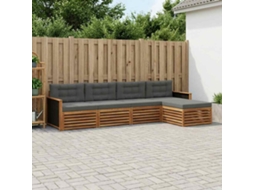 Vidaxl Conjunto De Sofás Para Exterior 5 Unid. Natural E Antracite