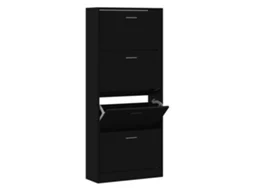 Sapateira 63x24x147 Cm Derivados da Madeira Preto MAISON EXCLUSIVE