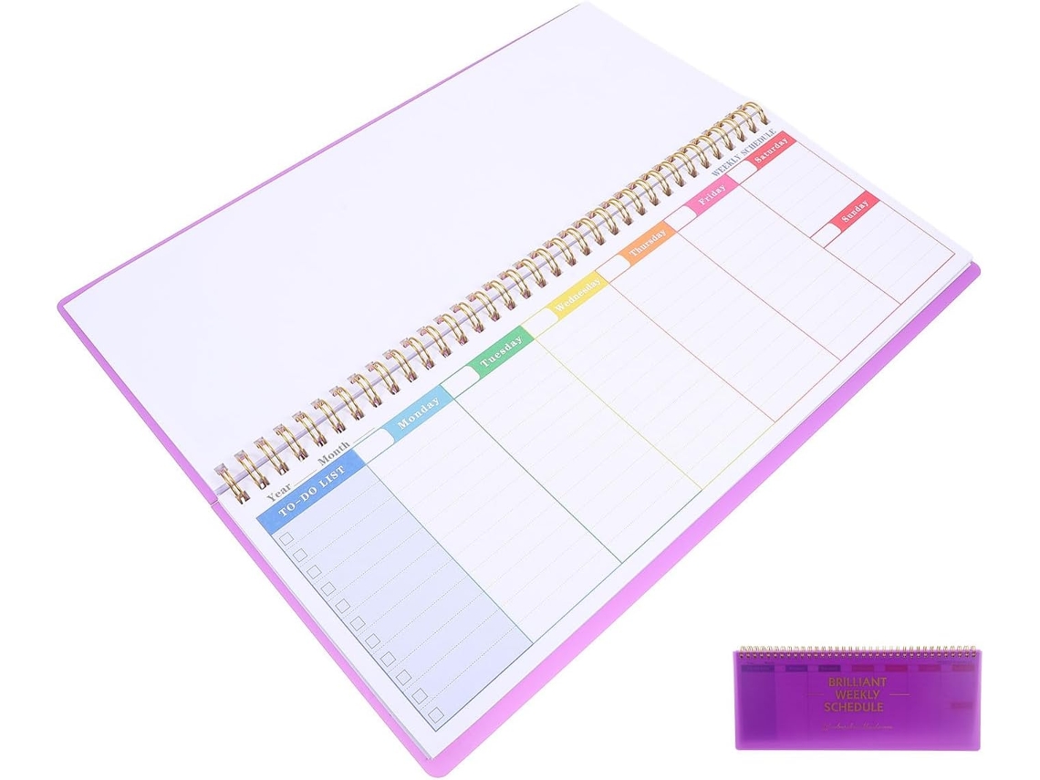 Cahier Professionnel Agenda Horaire Non Daté Blocs-notes De Planification Pour Bureau, Papier Pourpre