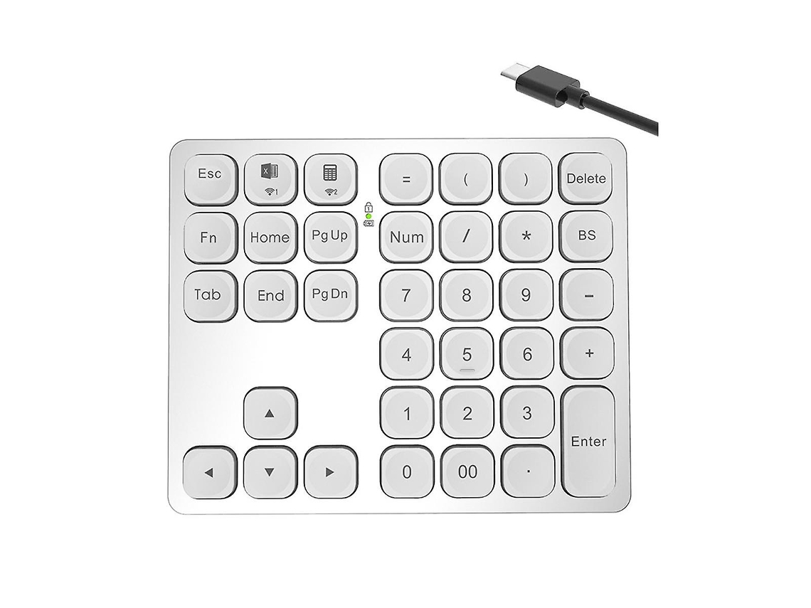 Mini Teclado Sem Fio Bluetooth Para Celular, Tablet, Teclado E Mouse Bluetooth Para Android, Branco Everley891