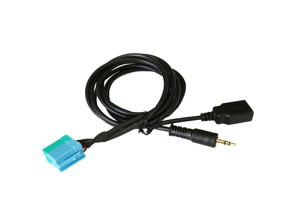 Cabo Adaptador De Entrada Auxiliar Usb De 3,5 Mm Para Som Automotivo Com Chicote De Fios Aquaforge