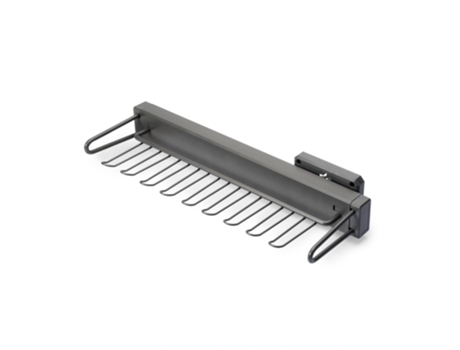 Porta Gravata Lateral Extraível Quartz, Plástico E Alumínio, Titânio Emuca