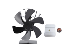 Ventilador Laxiscreed Para Lareira Vertical Com 6 Pás, Painel Isolante Térmico E Termómetro