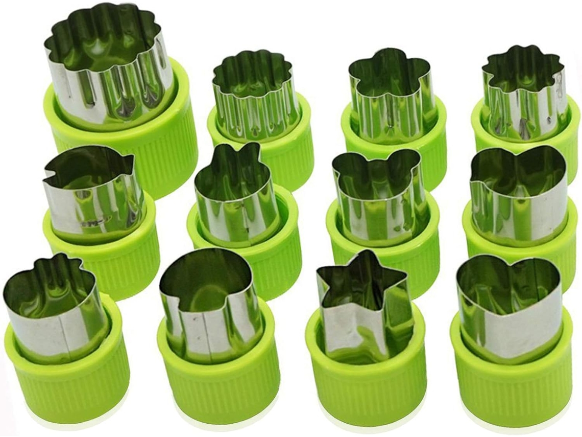 Cortador Flores 12pcs Inox, Moldes Biscoitos Legumes Frutas DUREFORWARD