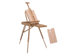 Cavalete Dobrável para Pintura com Suporte e Caixa de Tintas, Madeira Faia Clara VELTRIX