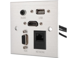 Placa De Parede Com Tomada Multimídia, 5 Interfaces, Incluindo Usb, Interface Multimídia Hd, Vga, Áu Gokoco