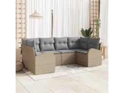 Vidaxl Conjunto De Sofá De Jardim 6 Unid. Bege