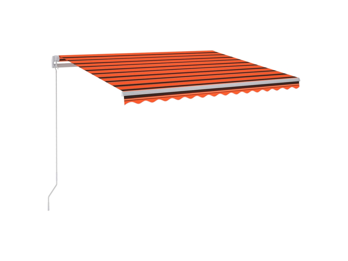 Toldo Retrátil Manual com Led 300x250 Cm Laranja e Castanho MAISON EXCLUSIVE