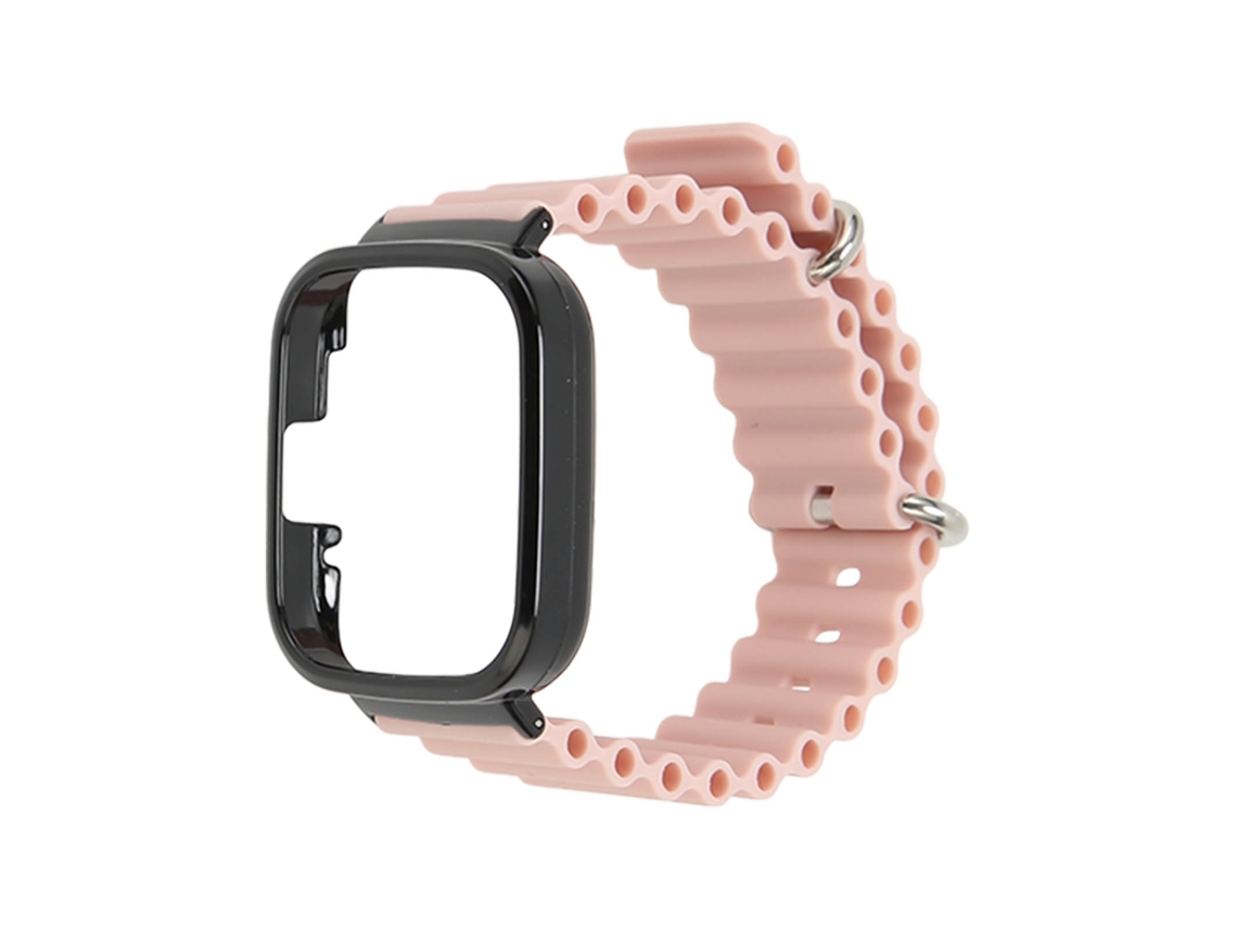 Capa Protetora Pulseira de Silicone Ajustável 2 em 1 para Redmi Watch 3 Rosa