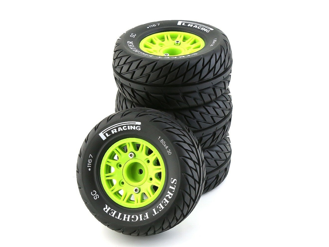 Conjunto 4 Pneus Rodas Pretos Encaixe Hexagonal 12mm para Off road Pista Curta 144010 124019 144001 Carros Rc 1/10 1/12 1/14 Peças MDUG
