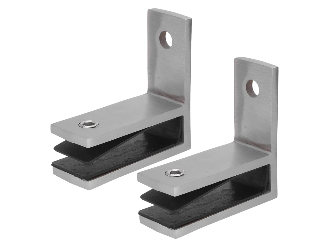 2 Conjunto De 10 A 12 Grampos De Aço Inoxidável Prateados Para Corrimãos E Vidro
