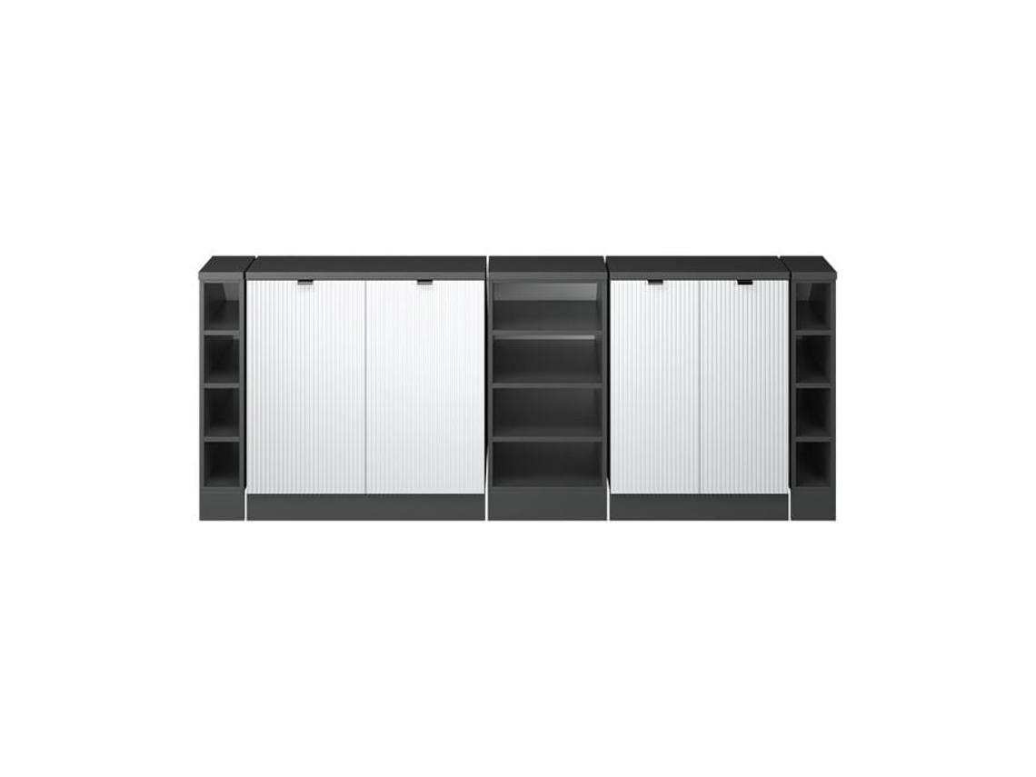 Conjunto de Móveis de Arrumação Inclinado VICCO 210x60 cm Branco e Antracite