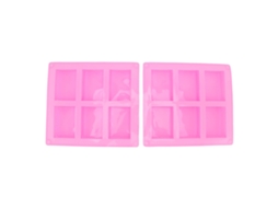 2pcs Molde De Silicone 6 Grades Resistente Ao Calor Flexível Reutilizável Molde De Silicone Para Fazer Sabonetes Bolos Muffins Rosa