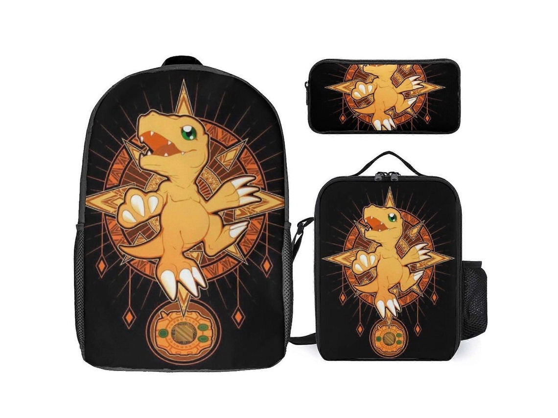 Mochila De Estudante Digimon I5996. Inclui Mochila, Lancheira E Estojo. Resistente. W5996 Olysi Shop