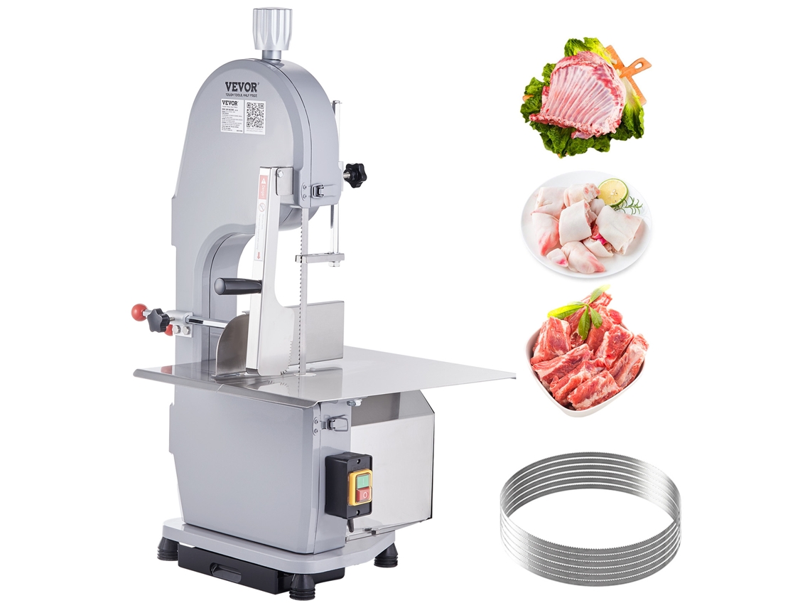 VEVOR Comercial Carne Elétrica Cinto Serra Máquina 1500W Aço Inoxidável Osso Cortador