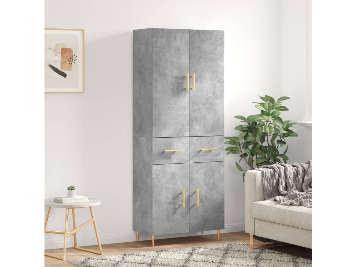 Armario alto 69,5x34x180 cm Derivados de madera Gris Cemento