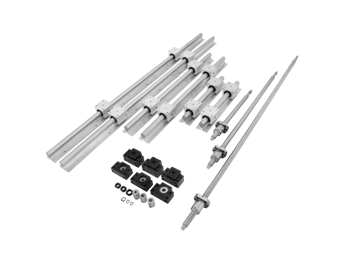 VEVOR Kit Trilho Linear Sbr20 3 Parafusos Esferas Rm1605-350/650/1050Mm Suporte Cnc Bk/Bf12 com Kit Cnc Bk/Bf12