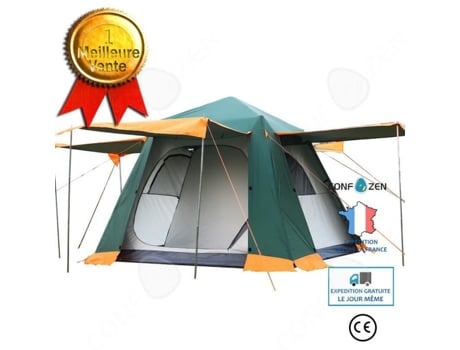 Tenda impermeável Confo® para 4 pessoas, verde, montada à mão, Confozen