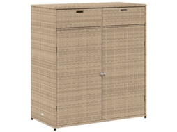 Armário de Exterior VIDAXL Vime Pe Bege (105x55x113 cm)