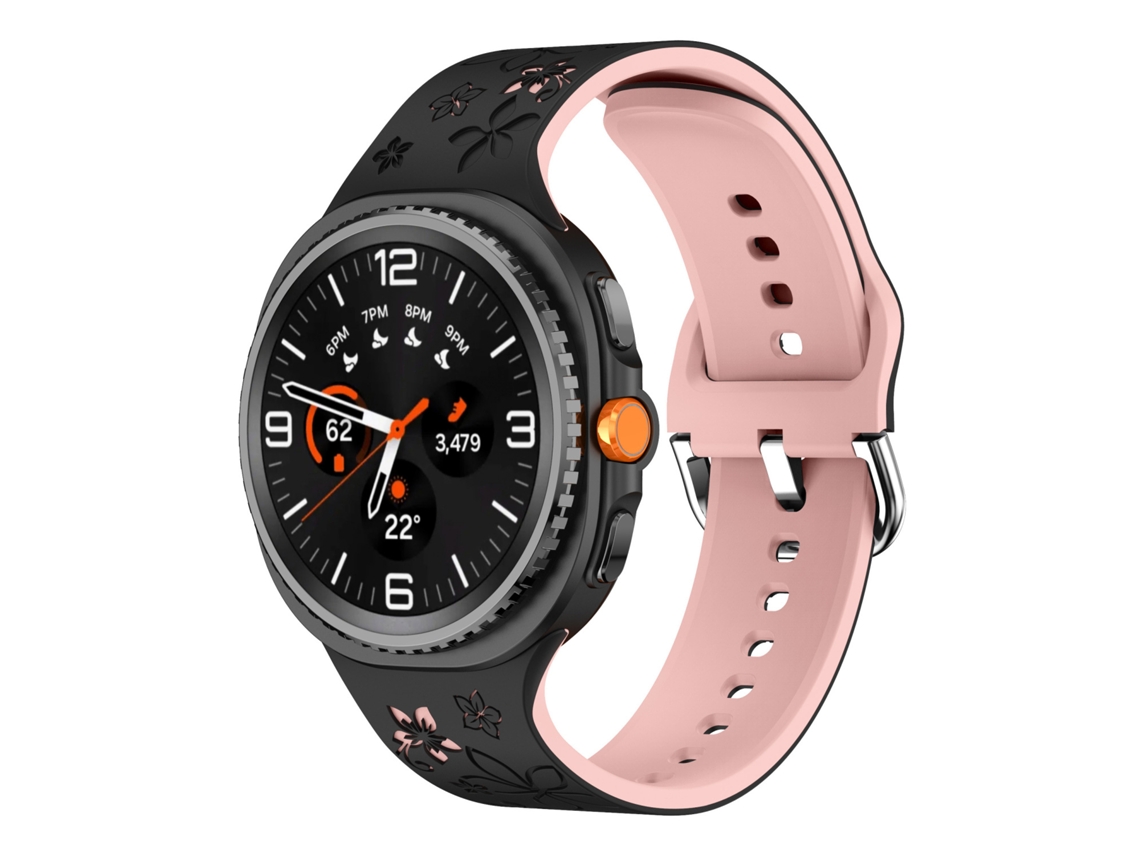 Pulseira de silicone para Samsung Galaxy Watch 9 40/44mm Rosa Claro Escuro