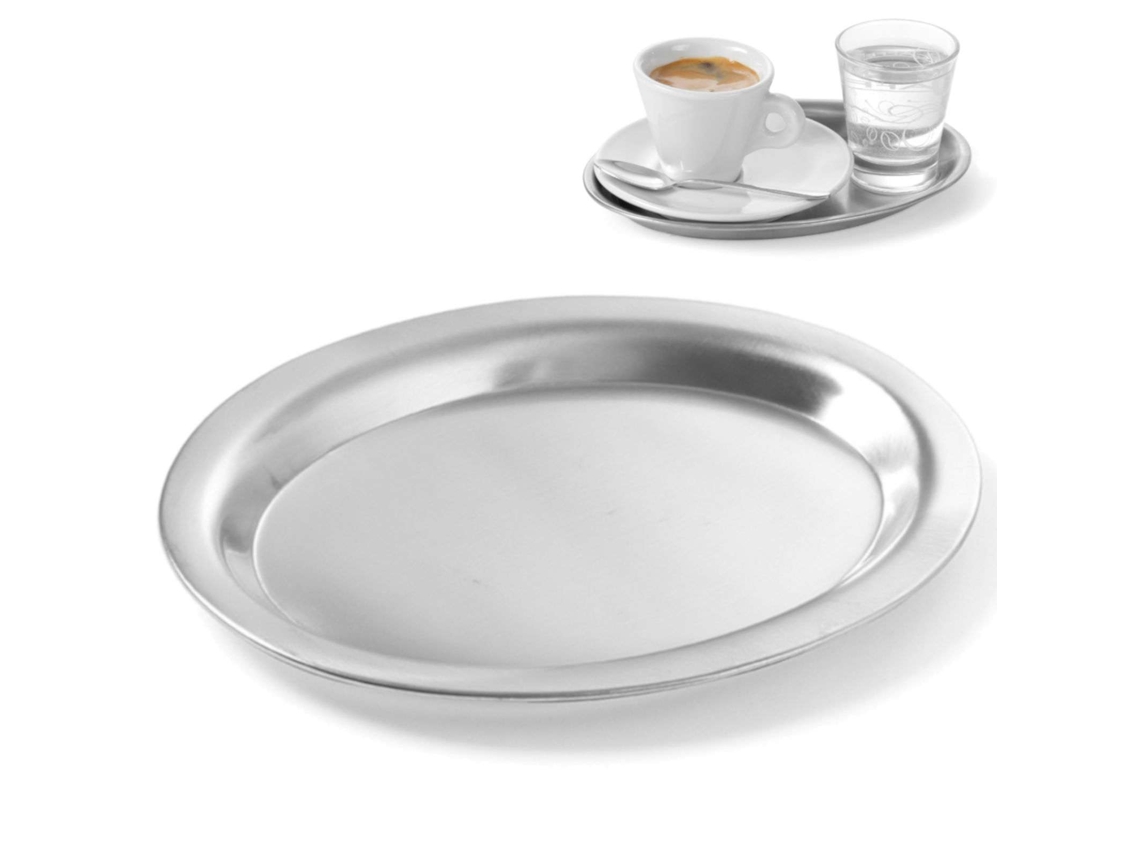 Taca do Serwowania Kawy Stalowa Owalna 26.5x19.5cm HENDI