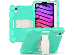 Capa De Silicone Híbrida De Policarbonato Resistente Com Tripla Camada De Proteção Para Ipad Mini 6 / Mini 2024 E Suporte Integrado.